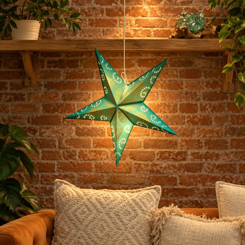 Starterspakket Papieren Sterlampen – 20 Lampenkappen inclusief Kabels & Lampen