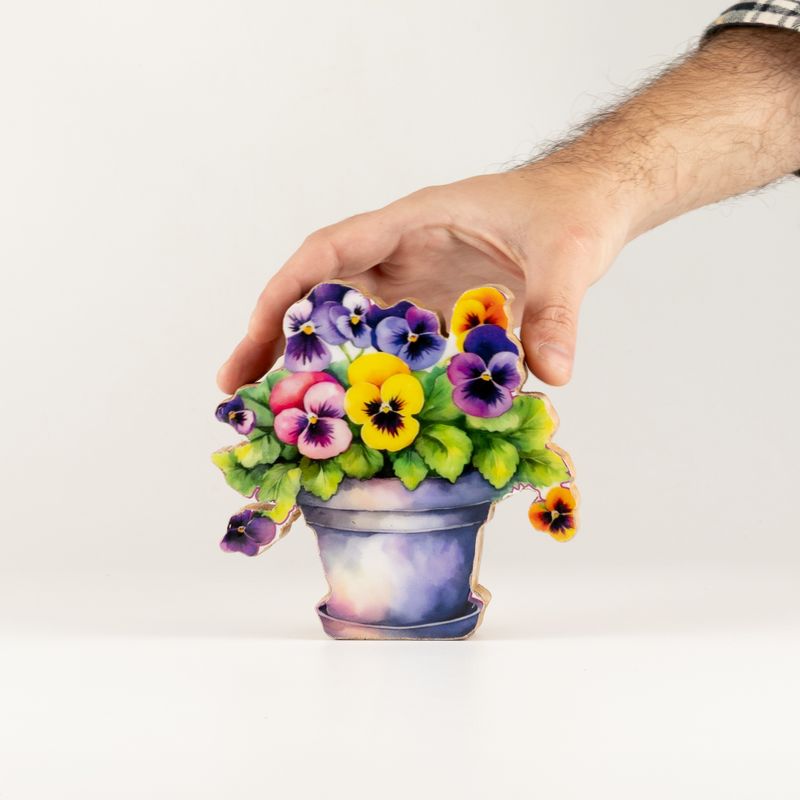 Houten Huisplanten – Mini Viooltje