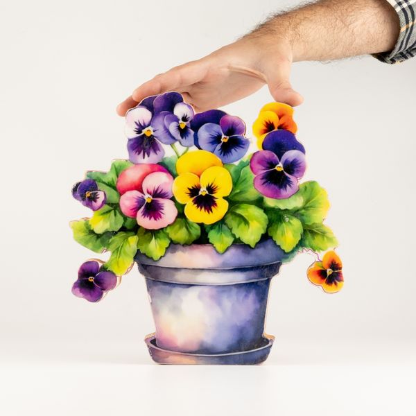 Houten Huisplanten – Groot Viooltje
