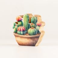 Houten Kamerplanten – Mini Cactus Tuin