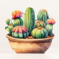 Houten Kamerplanten – Middelgrote Cactus Tuin