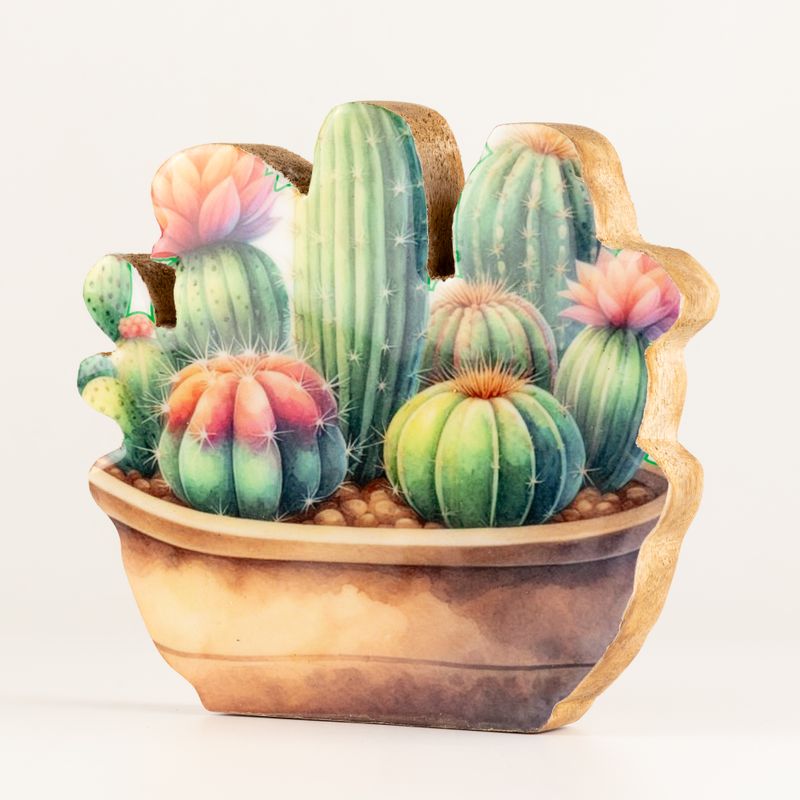 Houten Kamerplanten – Middelgrote Cactus Tuin