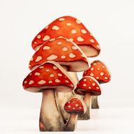 Houten Huisplanten – Mini Roodkapje Paddenstoel