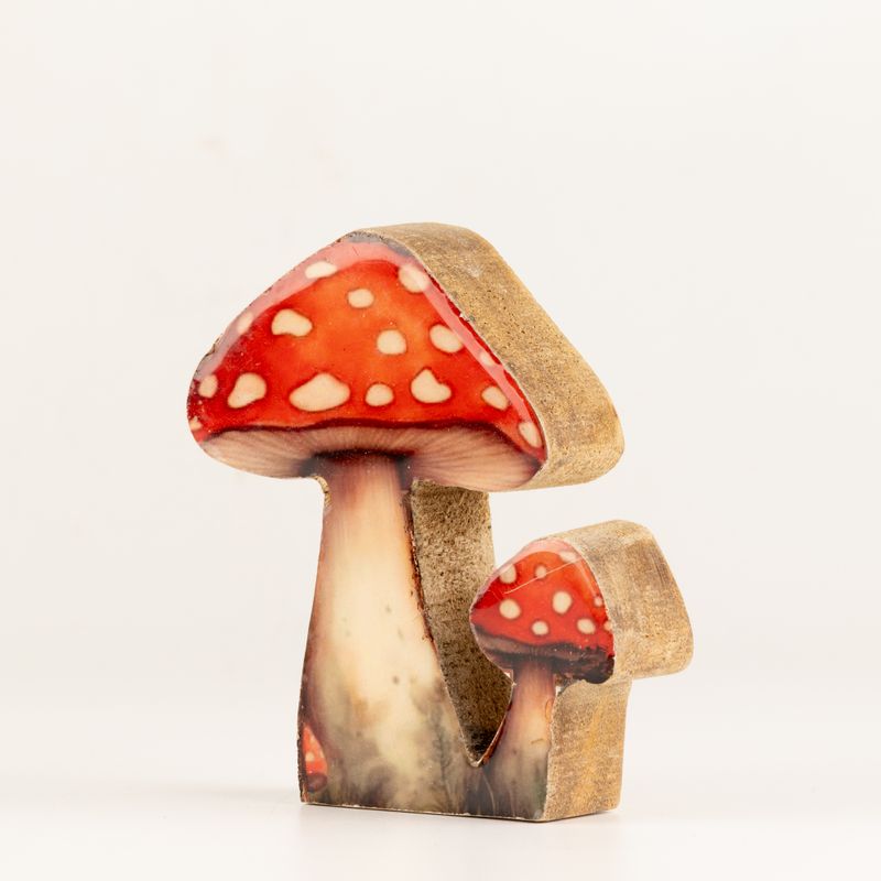 Houten Huisplanten – Mini Roodkapje Paddenstoel
