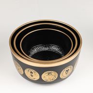 Zwarte Zodiak Schalen – Set van 3 – 15 cm, 19 cm, 20 cm