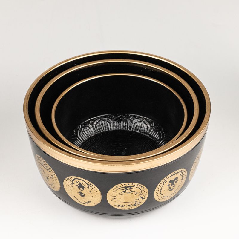 Zwarte Zodiak Schalen – Set van 3 – 15 cm, 19 cm, 20 cm