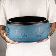 Grote Klankschaal – Dusty Blue – 32x15 cm – Design 1