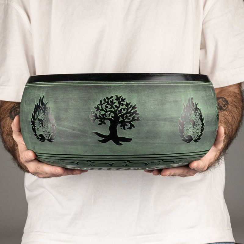 Grote Klankschaal – Salie – 32x15 cm – Design 3