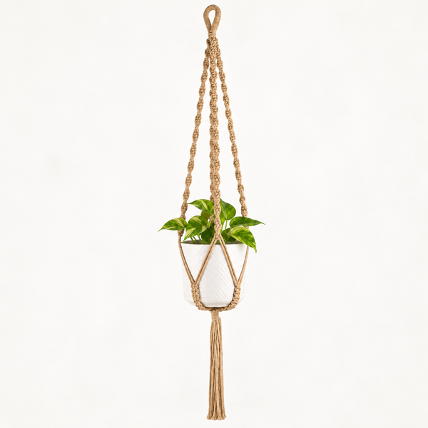 Eenvoudige Macramé Plantenhanger - Camel