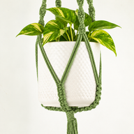 Eenvoudige Macramé Plantenhanger - Groen