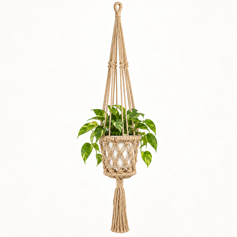 Macramé Plantenhanger - Camel