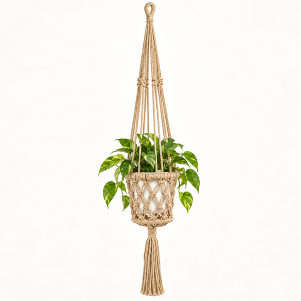 Macramé Plantpot Houder - Camel
