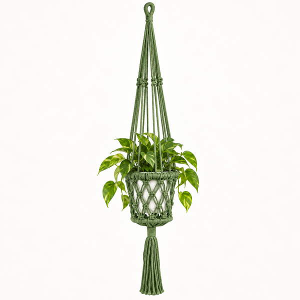 Macramé Plantenhanger - Groen