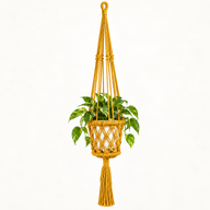 Macramé Plantenhanger - Mosterdgeel