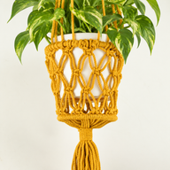 Macramé Plantenhanger - Mosterdgeel
