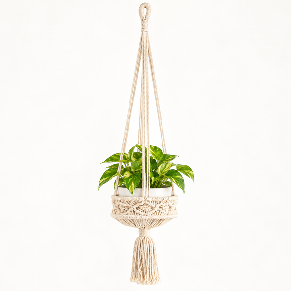 Macramé Plantenhanger Groot - Natuurlijk