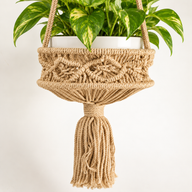 Grote Macramé Plantenhanger - Camel