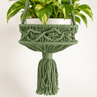 Grote Macramé Plantenhanger - Groen