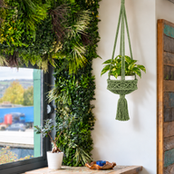 Grote Macramé Plantenhanger - Groen