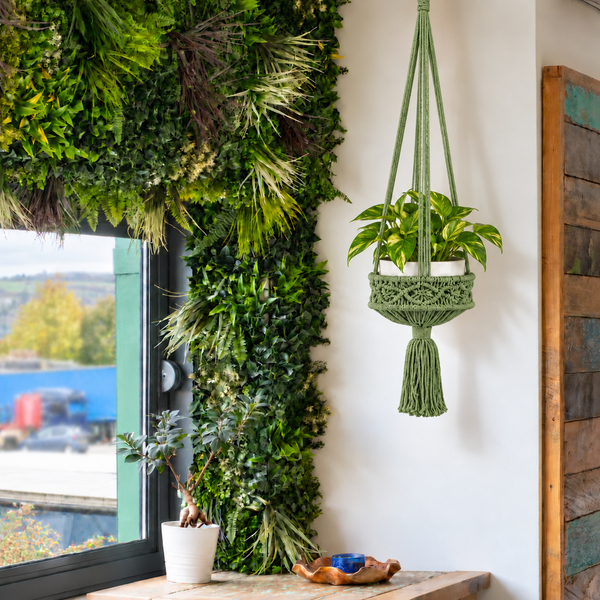 Macramé Plantenhanger Groot - Groen