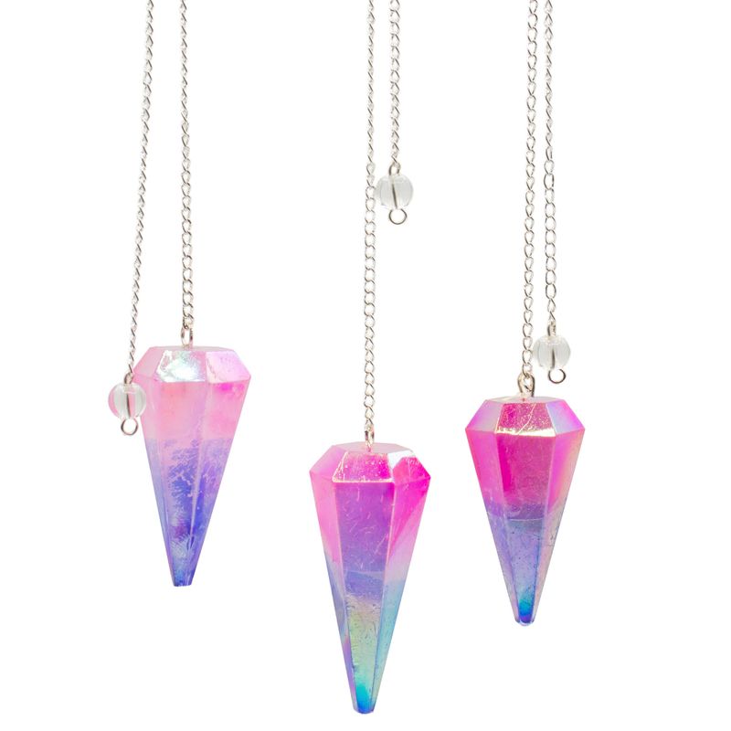 Zeszijdige Pendel - Aurora Kristal Roze en Blauw