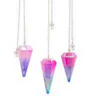 Zeszijdige Pendel - Aurora Kristal Roze en Blauw