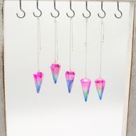 Zeszijdige Pendel - Aurora Kristal Roze en Blauw
