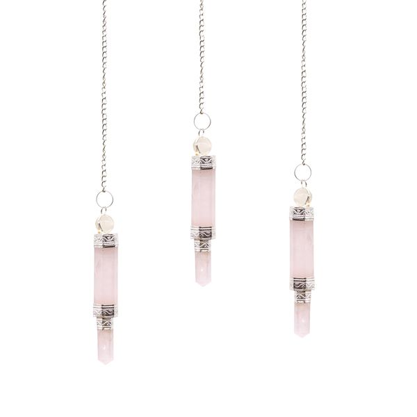 Driedelig Pendel - Roze kwarts
