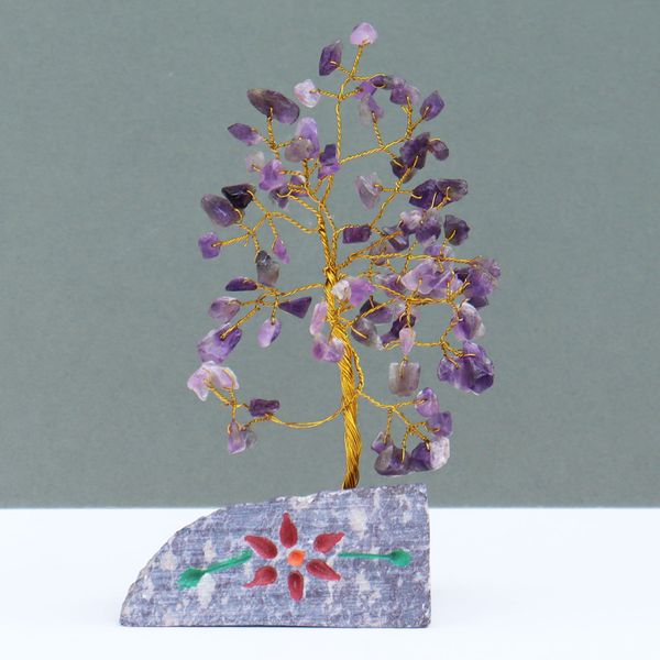 Indiase Edelstenen Boom - Amethist - 80 Stenen