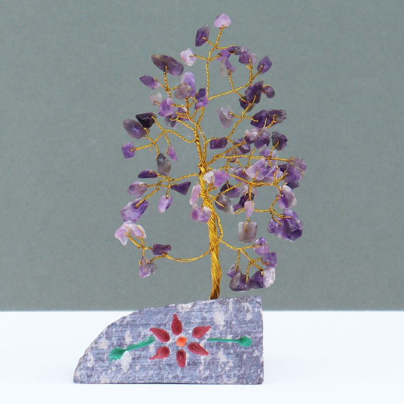 Indiase Edelstenen Boom - Amethist - 80 Stenen