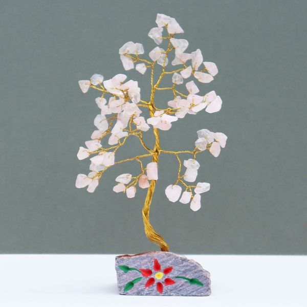 Indiase Edelstenen Boom - Rozenkwarts - 80 Stenen