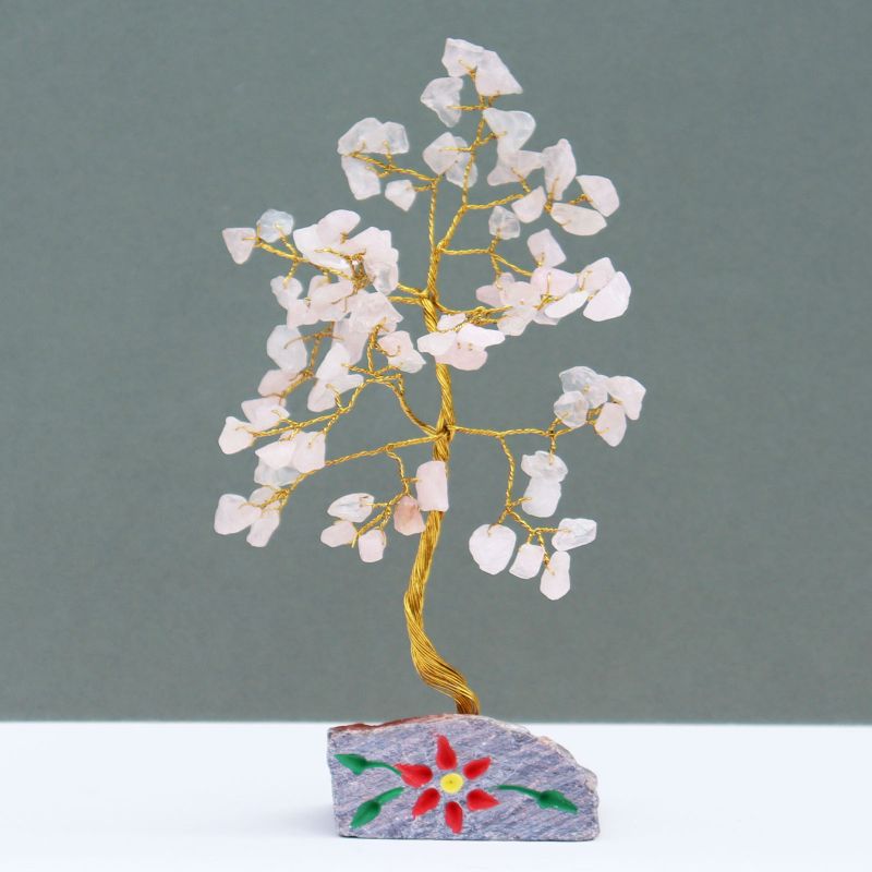 Indiase Edelstenen Boom - Rozenkwarts - 80 Stenen