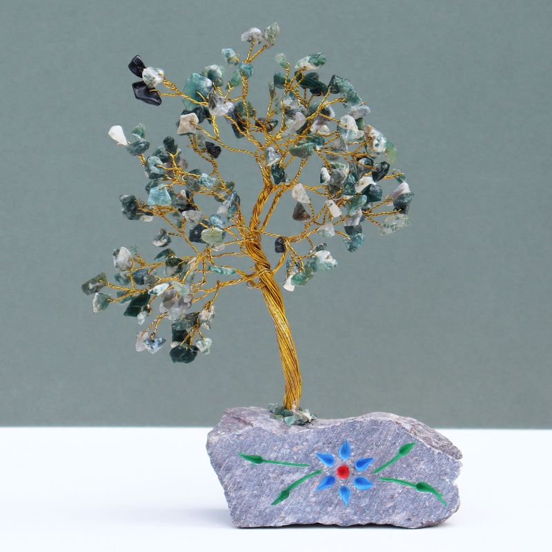 Indiase Edelstenen Boom - Moss Agaat - 160 Stenen