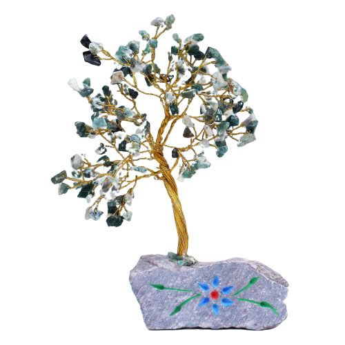 Indiase Edelstenen Boom - Moss Agaat - 160 Stenen