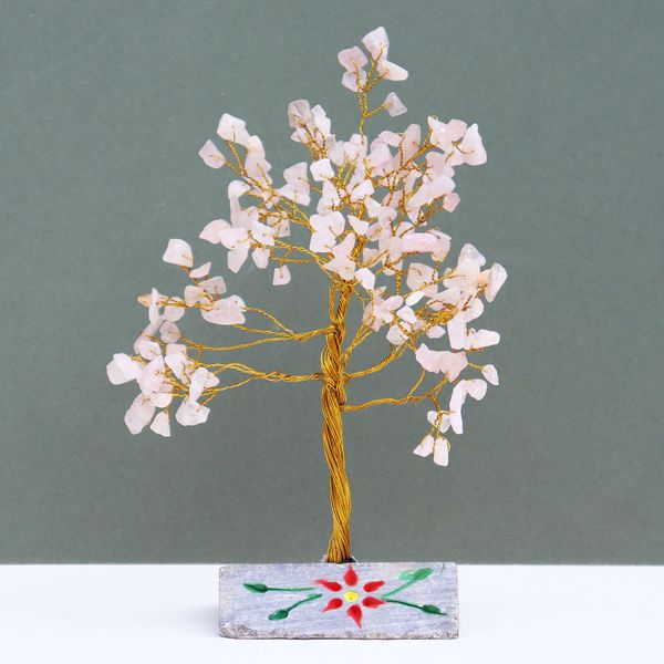 Indiase Edelstenen Boom - Rozenkwarts - 160 Stenen