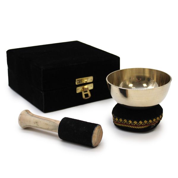 Klankschaal - Messing - Cadeau Set - 9cm