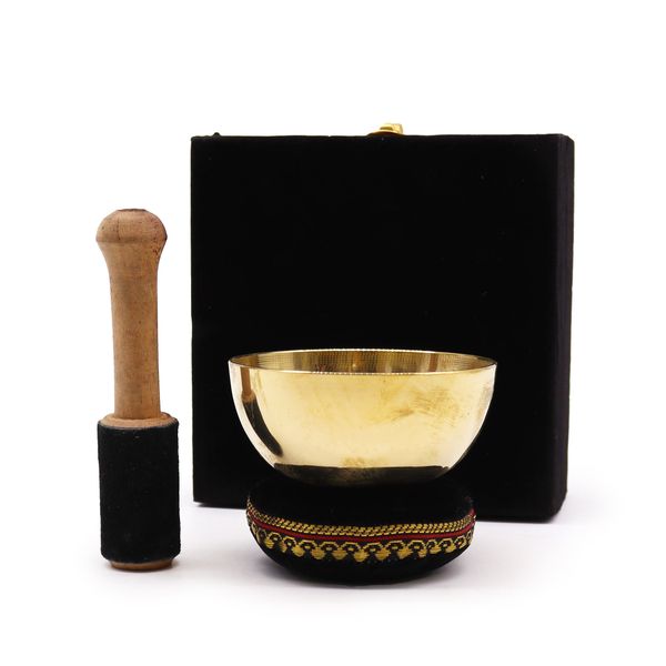 Klankschaal - Messing - Cadeau Set - 9cm