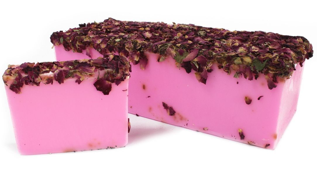 Pak van 13 Stukjes Rozen & Rozenblaadjes Zeep Bars - 100g