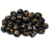 Indiase Runenstenen in Etui - Black Onyx