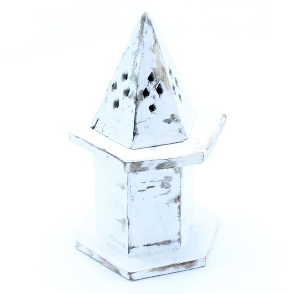 Wierookhouder - White Wash - Piramide
