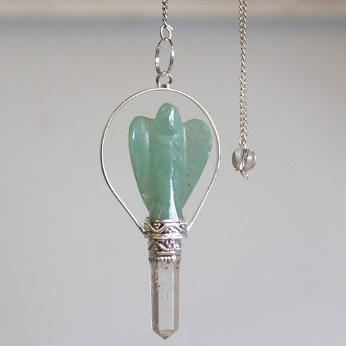 Engelen Pendel met Ring- Groene Adventurine