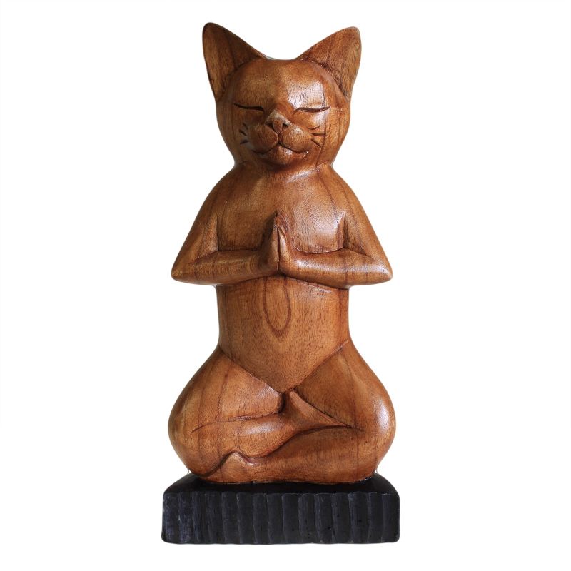 Handgesneden Yoga Katten - Lotus
