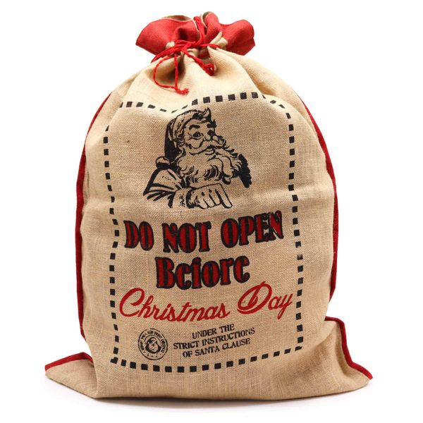 Jute Kerst Zak - Do Not Open Before