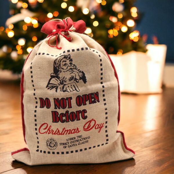 Jute Kerst Zak - Do Not Open Before