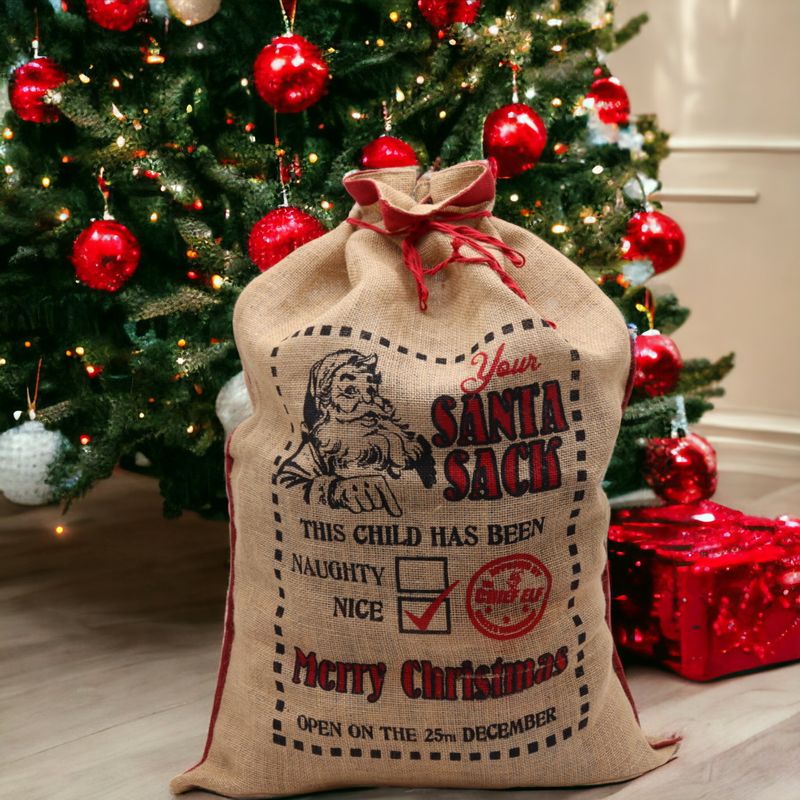 Jute Kerst Zak - This Child Has Been.. Nice!