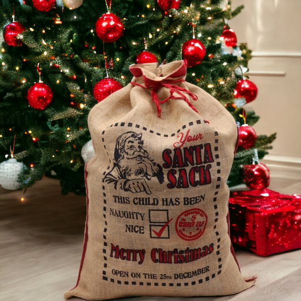 Jute Kerst Zak - This Child Has Been.. Nice!