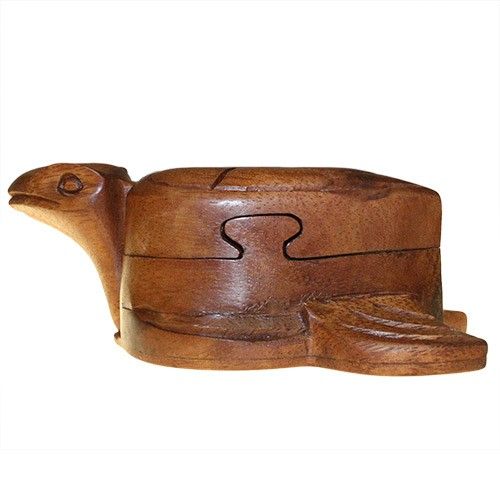 Houten Puzzel Doos uit Bali - Schildpad