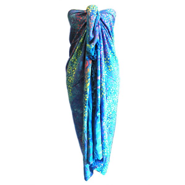Bali Blokprint Sarong - Bloem Motief -  (4 verschillende kleuren)