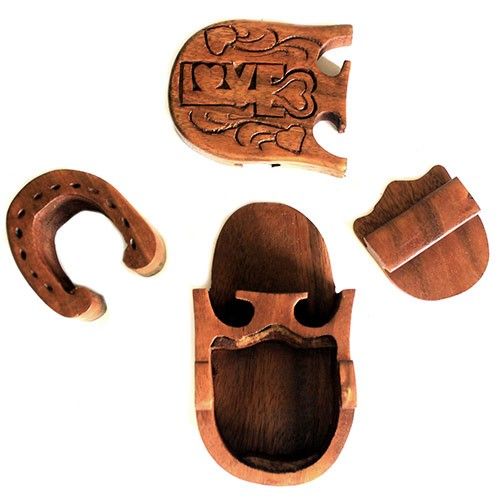 Houten Puzzel Doos uit Bali - Liefdeslot