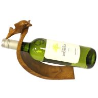 Houten Wijnfleshouder - Dolfijn